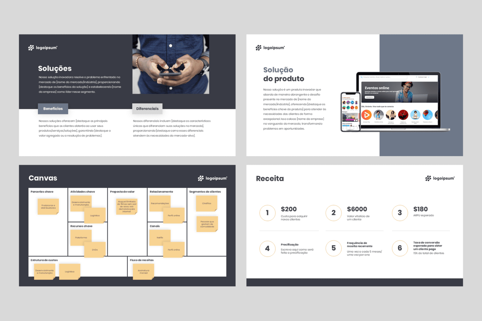 Plano de Negócios - Template em PowerPoint - Rainha do PPT