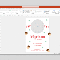 Convite Aniversário Infantil – Menina 01 – Modelo de Template em PowerPoint