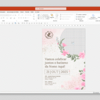 Convite Batizado – Menina 01 – Modelo de Template em PowerPoint