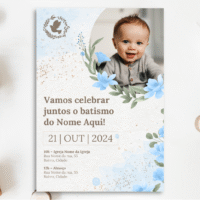 Convite Batizado – Menino 01 – Modelo de Template em PowerPoint