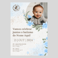 Convite Batizado – Menino 01 – Modelo de Template em PowerPoint