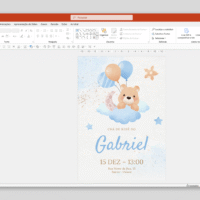 Convite Chá de Bebê – Menino 01 – Modelo de Template em PowerPoint