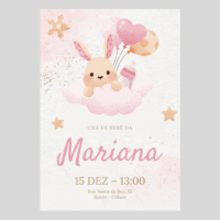 Convite Chá de Bebê – Menina 01 – Modelo de Template em PowerPoint