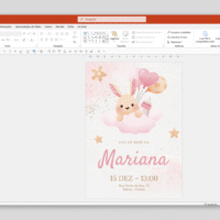 Convite Chá de Bebê – Menina 01 – Modelo de Template em PowerPoint