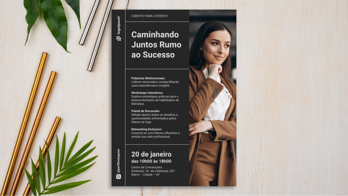 Convite Evento 01 - Modelo de Template em PowerPoint