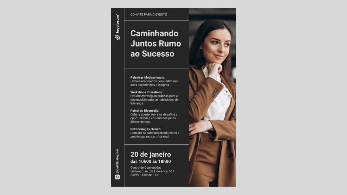 Convite Evento 01 - Modelo de Template em PowerPoint