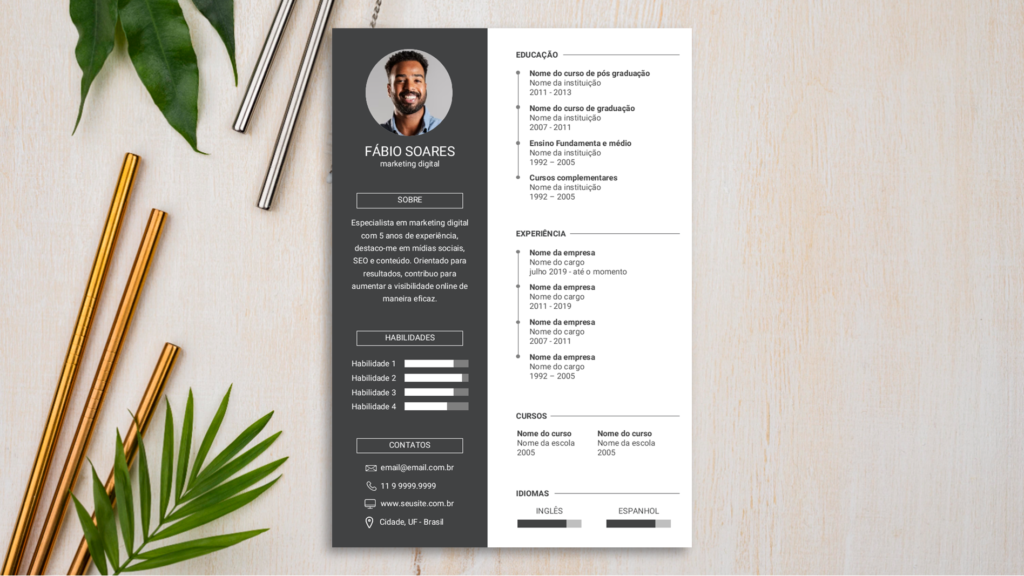 Currículo 04 – Modelo de Template em PowerPoint
