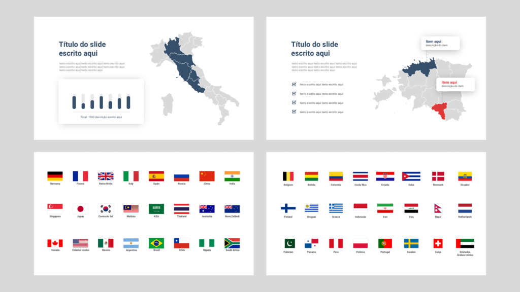 Mapas – Modelo de Template em PowerPoint