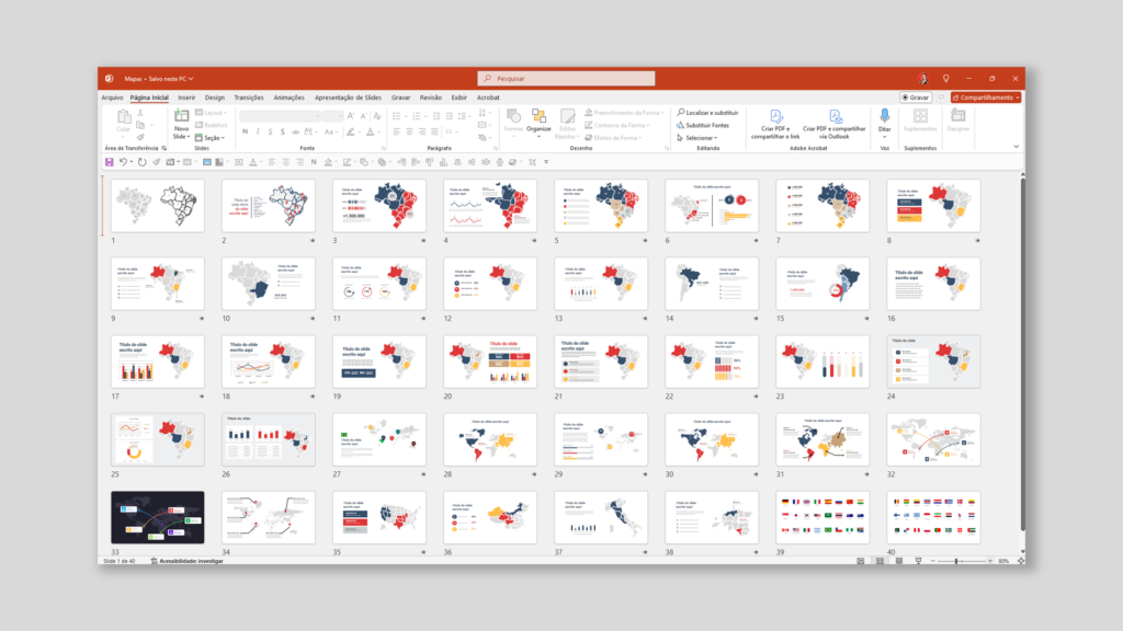 Mapas – Modelo de Template em PowerPoint