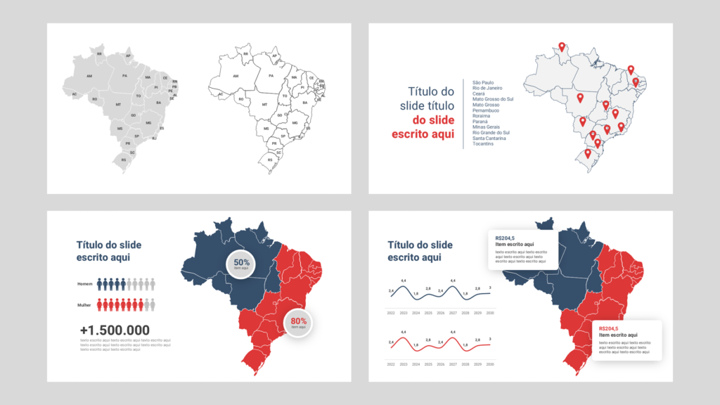 Mapas – Modelo de Template em PowerPoint
