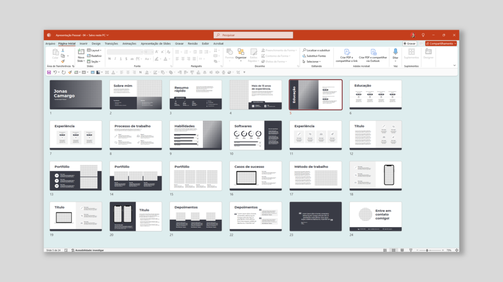 Pessoal 04 – Modelo de Template em PowerPoint
