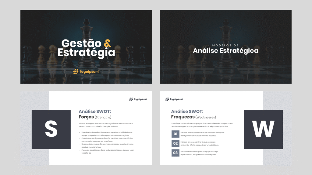 Gestão e Estratégia – Modelo de Template em PowerPoint