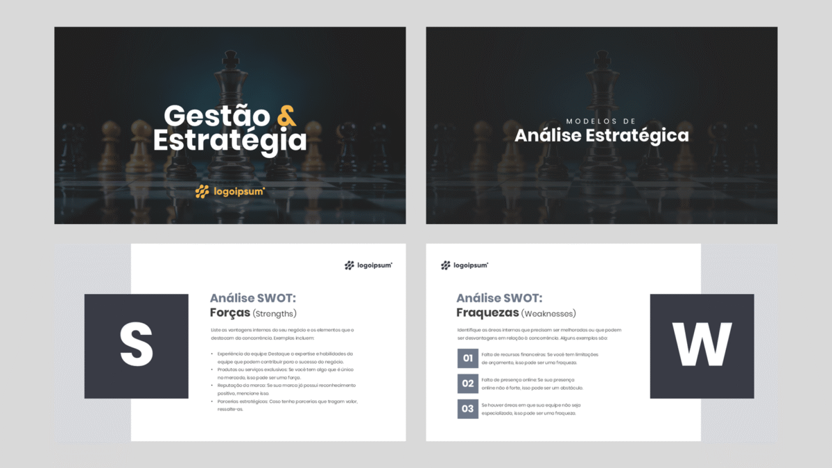 Gestão e Estratégia - Modelo de Template em PowerPoint