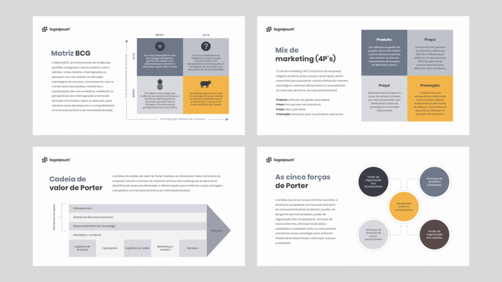 Gestão e Estratégia – Modelo de Template em PowerPoint