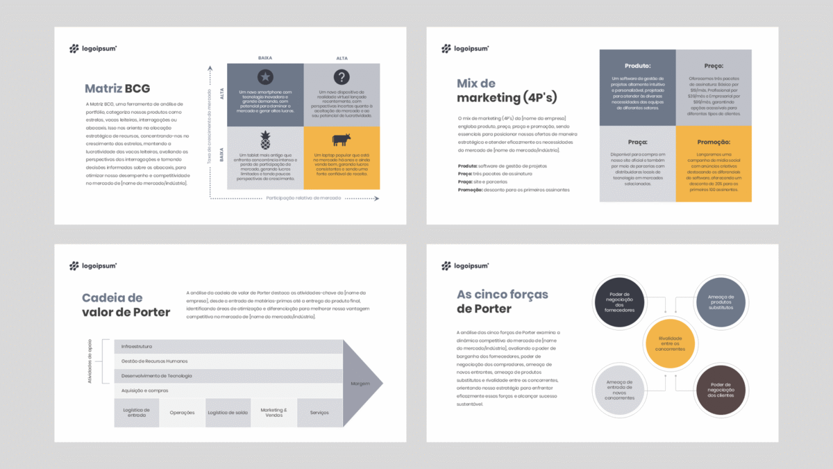 Gestão e Estratégia - Modelo de Template em PowerPoint
