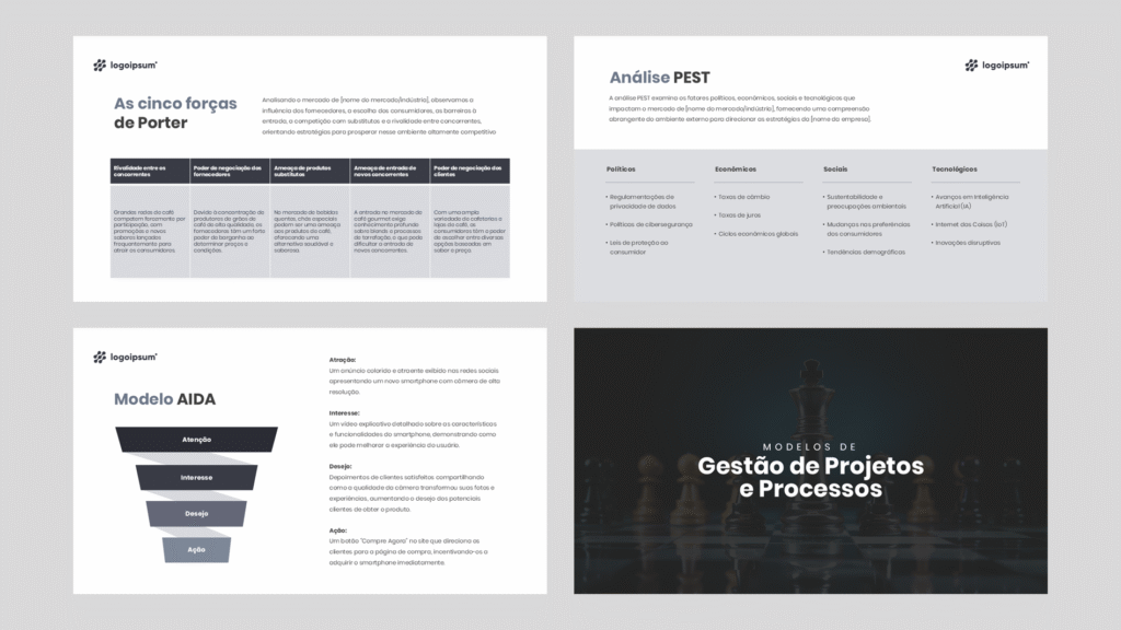 Gestão e Estratégia – Modelo de Template em PowerPoint