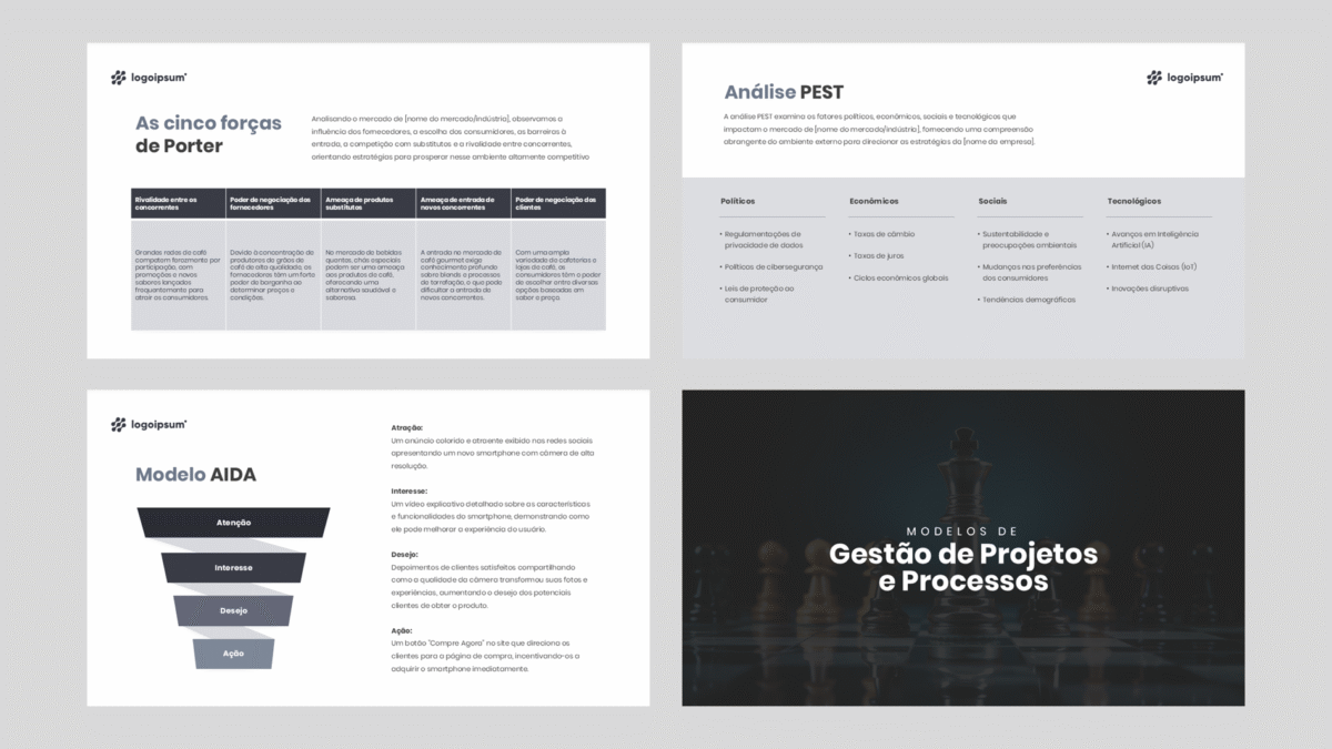 Gestão e Estratégia - Modelo de Template em PowerPoint