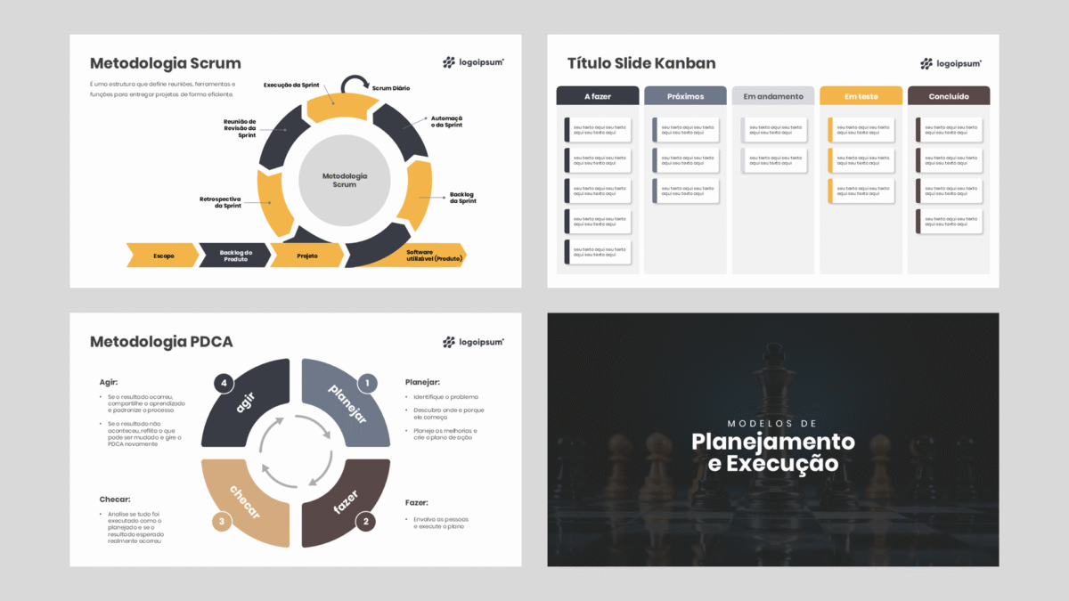 Gestão e Estratégia - Modelo de Template em PowerPoint