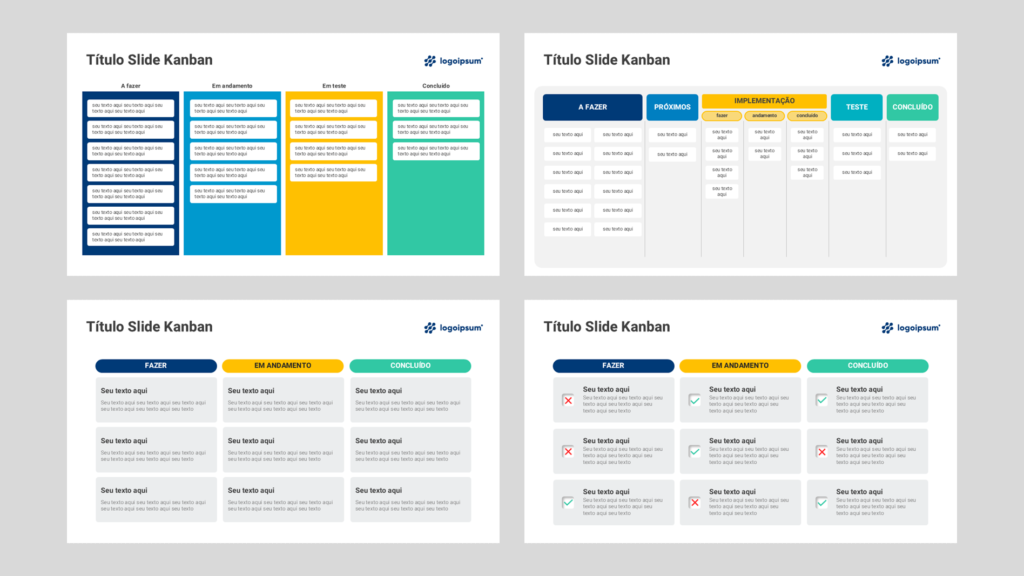 Kanban – Modelo de Template em PowerPoint