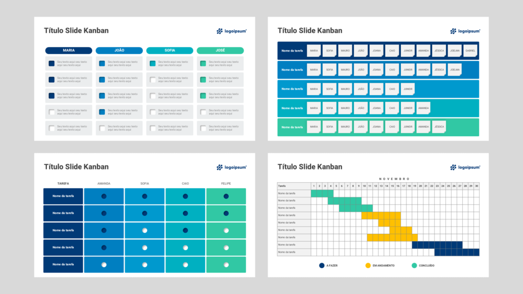 Kanban – Modelo de Template em PowerPoint