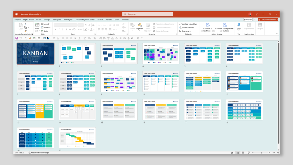 Kanban – Modelo de Template em PowerPoint