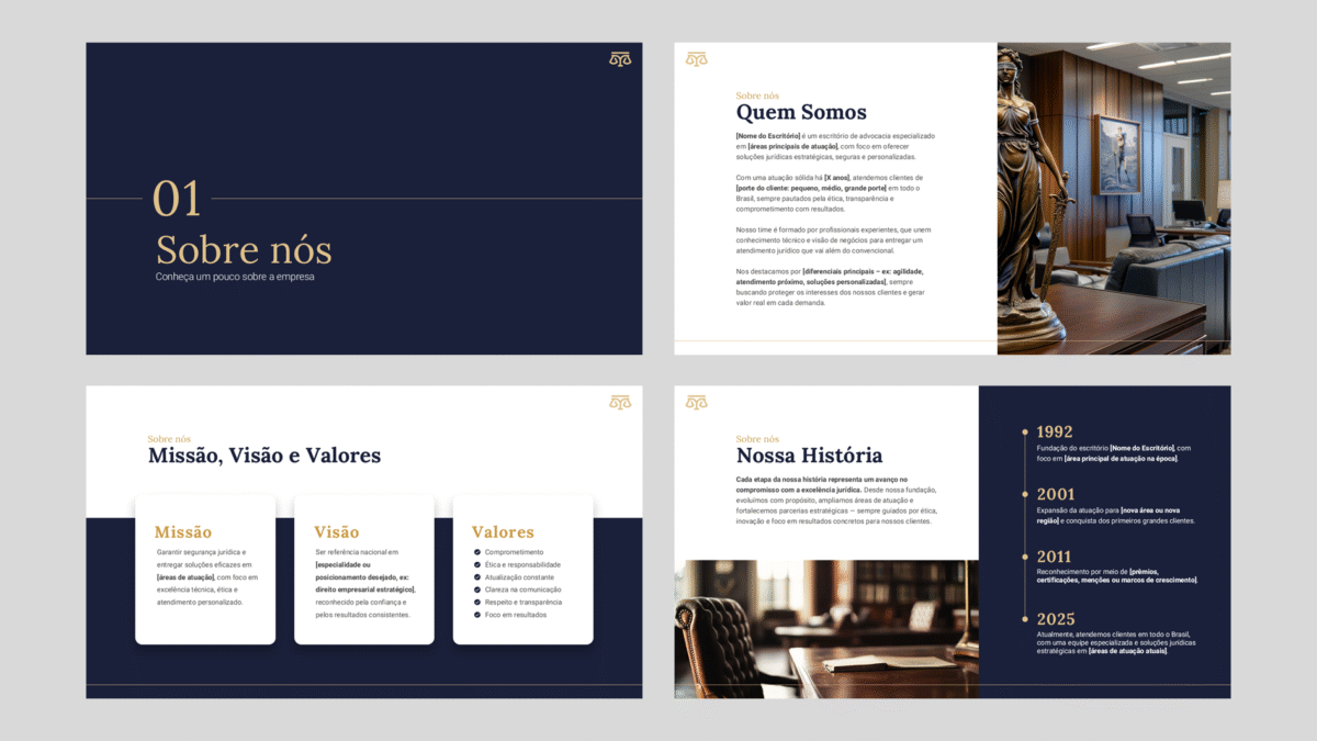 Advocacia - Modelo de Template em PowerPoint