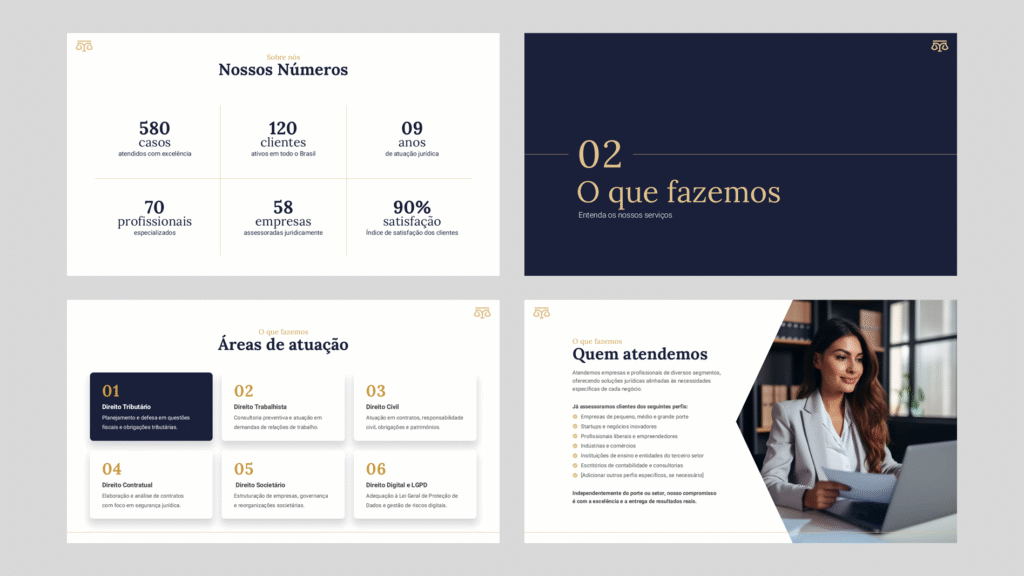 Advocacia – Modelo de Template em PowerPoint