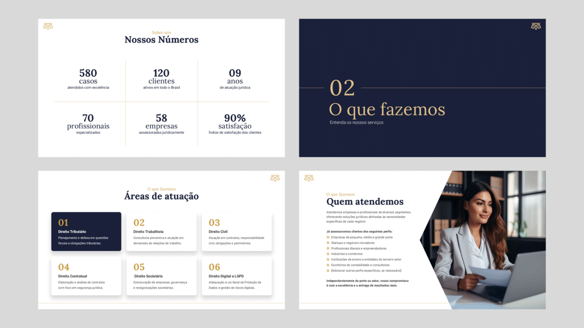 Advocacia - Modelo de Template em PowerPoint