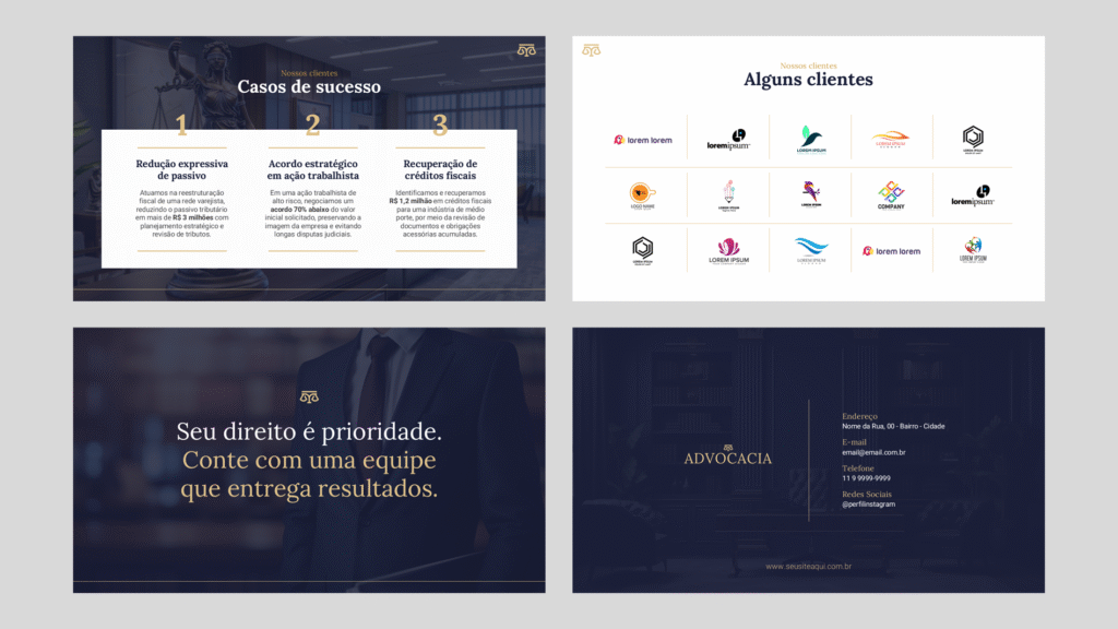 Advocacia – Modelo de Template em PowerPoint