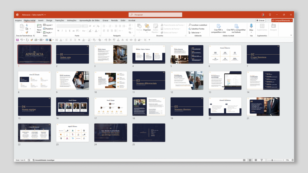 Advocacia – Modelo de Template em PowerPoint