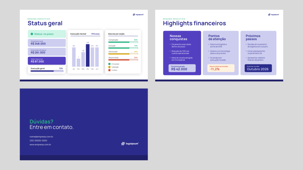 Orçamentos – Modelo de Template em PowerPoint