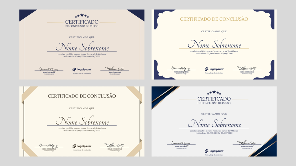 Certificados – Modelo de Template em PowerPoint