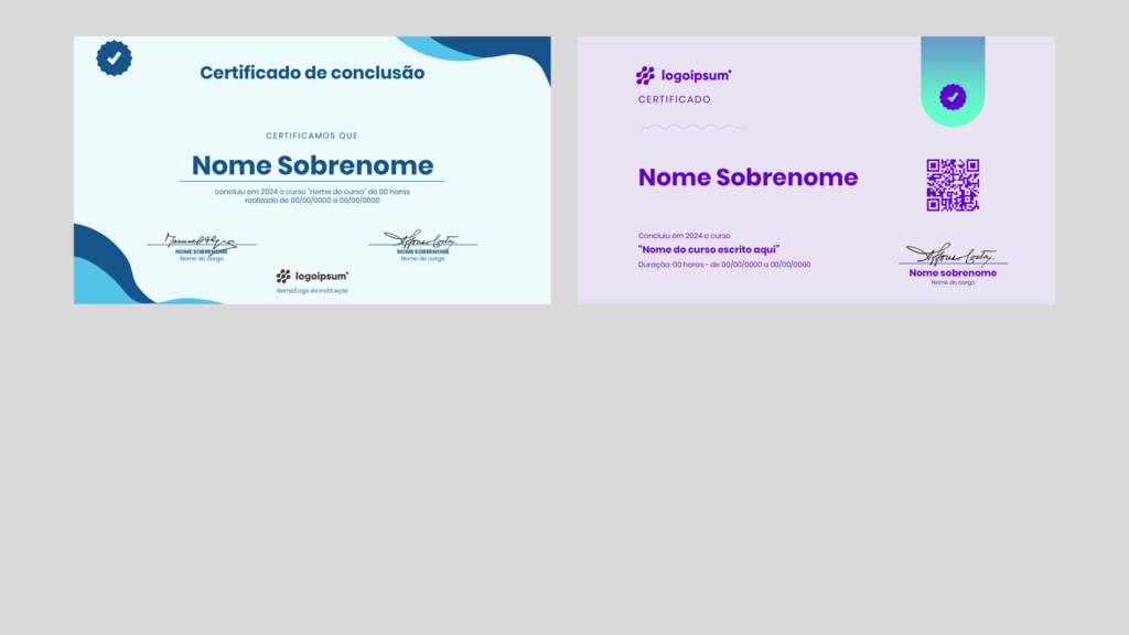 Certificados – Modelo de Template em PowerPoint